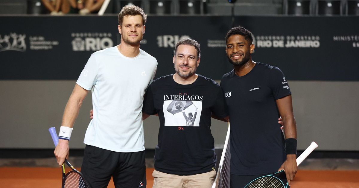Imagem de arquivo: João Lucas Reis e Yannick Hanfmann após a partida do Rio Open 2026. Foto: ATP Tour/TennisTV. Reprodução com crédito; não feita em Buenos Aires.
